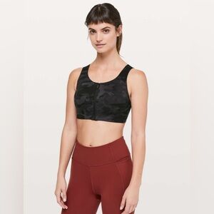 Lululemon Enlite Bra *Zip Front in Incognito Camo Multi Grey